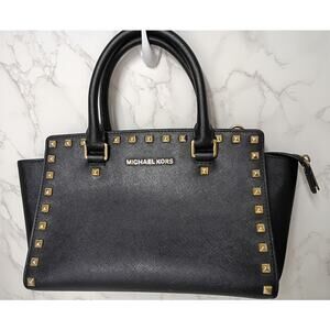 Michael Kors Black Crossbody Bag with Gold Studs